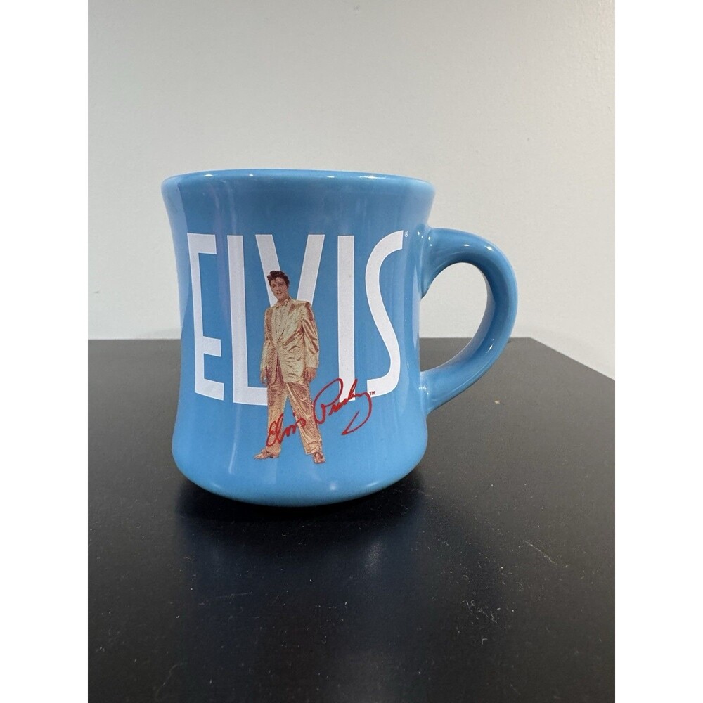 ELVIS PRESLEY “The King Of Rock N' Roll” 2006 Signature Product - 12 oz BLUE MUG